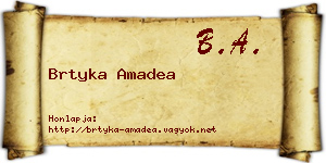 Brtyka Amadea névjegykártya